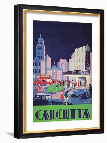 Travel Poster for Calcutta, India-null-Framed Art Print