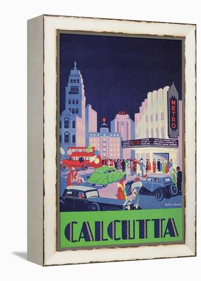 Travel Poster for Calcutta, India-null-Framed Stretched Canvas