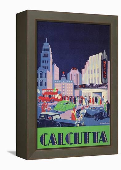 Travel Poster for Calcutta, India-null-Framed Stretched Canvas