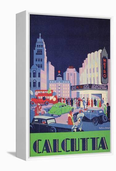 Travel Poster for Calcutta, India-null-Framed Stretched Canvas