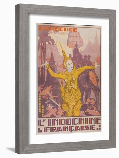 Travel Poster for Cambodia-null-Framed Premium Giclee Print