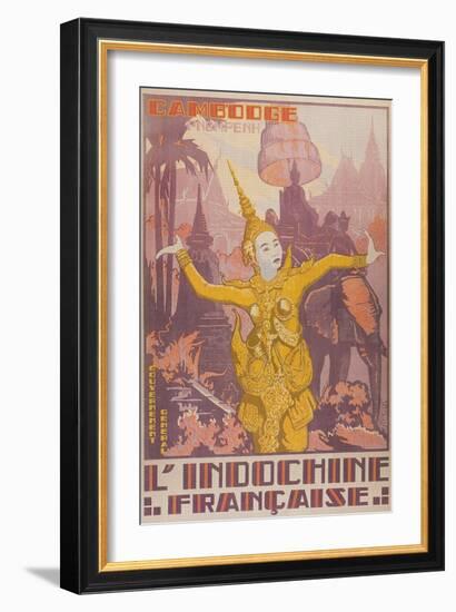 Travel Poster for Cambodia-null-Framed Premium Giclee Print