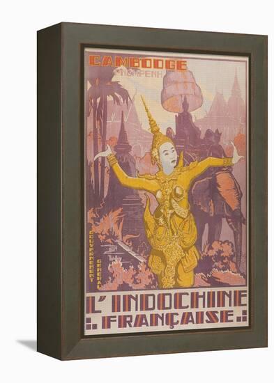 Travel Poster for Cambodia-null-Framed Stretched Canvas