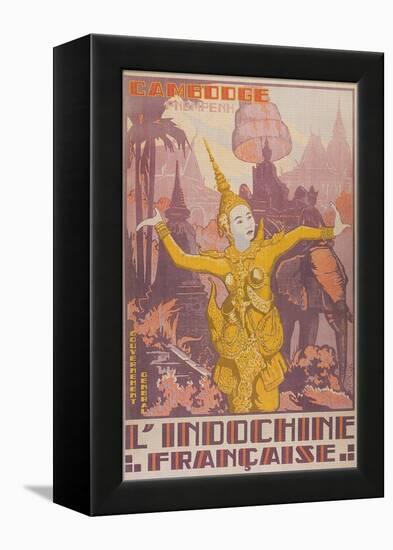 Travel Poster for Cambodia-null-Framed Stretched Canvas