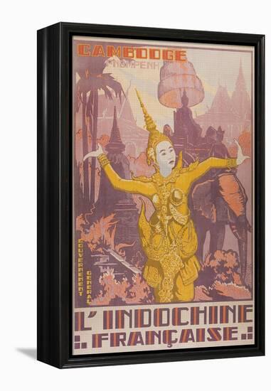 Travel Poster for Cambodia-null-Framed Stretched Canvas