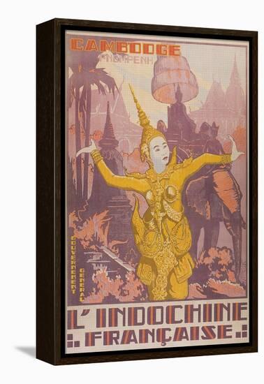 Travel Poster for Cambodia-null-Framed Stretched Canvas