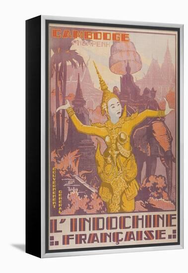 Travel Poster for Cambodia-null-Framed Stretched Canvas