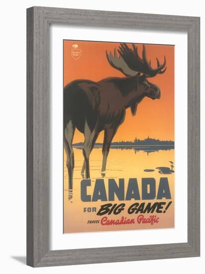 Travel Poster for Canada, Moose-null-Framed Art Print