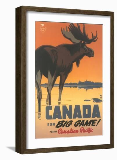 Travel Poster for Canada, Moose-null-Framed Art Print