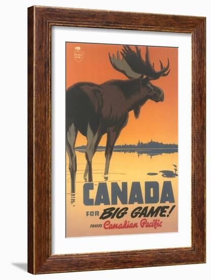 Travel Poster for Canada, Moose-null-Framed Art Print