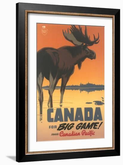 Travel Poster for Canada, Moose-null-Framed Art Print