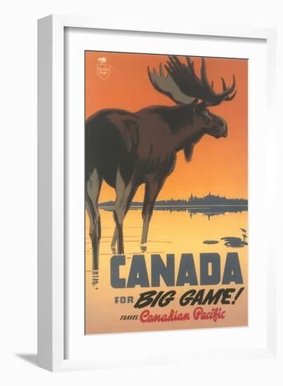Travel Poster for Canada, Moose-null-Framed Art Print