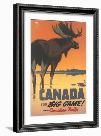 Travel Poster for Canada, Moose-null-Framed Art Print