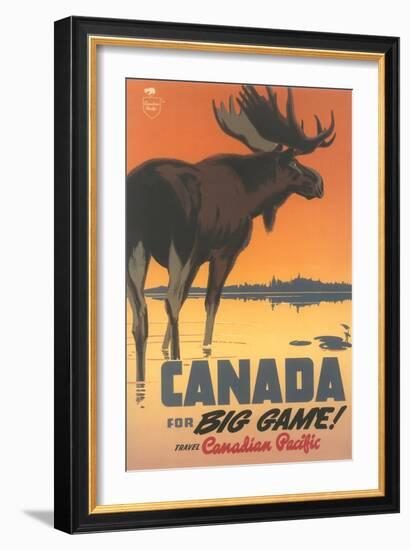 Travel Poster for Canada, Moose-null-Framed Art Print