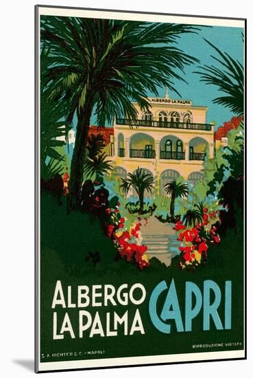 Travel Poster for Capri, Italy-null-Mounted Art Print