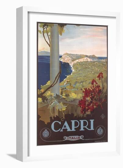 Travel Poster for Capri-null-Framed Art Print