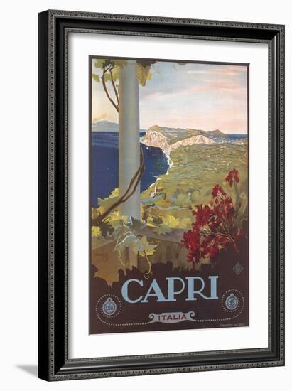 Travel Poster for Capri-null-Framed Art Print