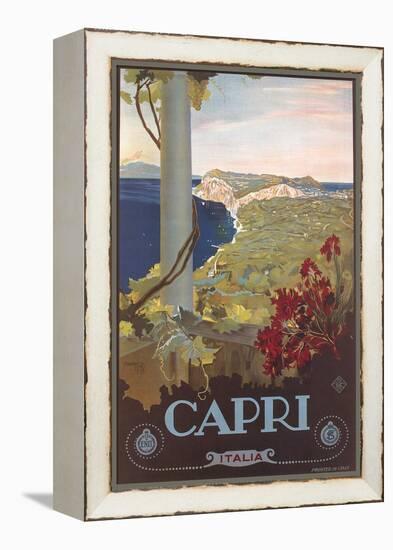 Travel Poster for Capri-null-Framed Stretched Canvas