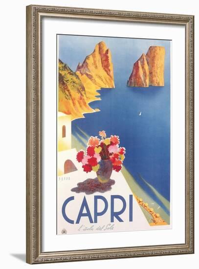 Travel Poster for Capri-null-Framed Art Print