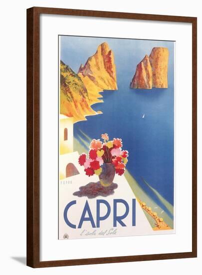 Travel Poster for Capri-null-Framed Art Print