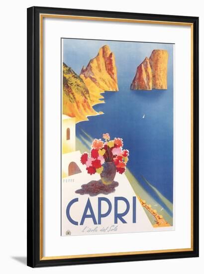 Travel Poster for Capri-null-Framed Art Print