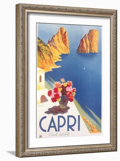 Travel Poster for Capri-null-Framed Art Print