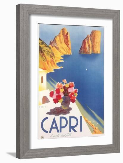 Travel Poster for Capri-null-Framed Art Print