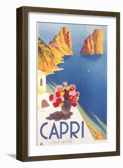 Travel Poster for Capri-null-Framed Art Print