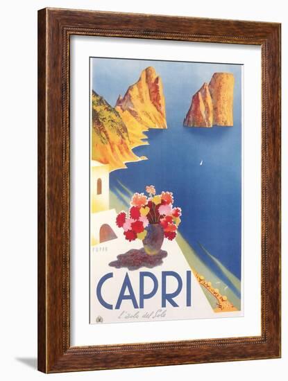 Travel Poster for Capri-null-Framed Art Print