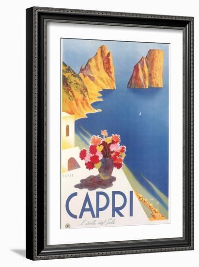 Travel Poster for Capri-null-Framed Art Print