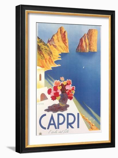 Travel Poster for Capri-null-Framed Art Print