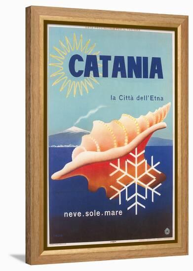 Travel Poster for Catania-null-Framed Stretched Canvas