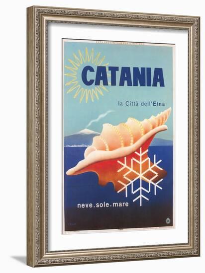 Travel Poster for Catania-null-Framed Art Print