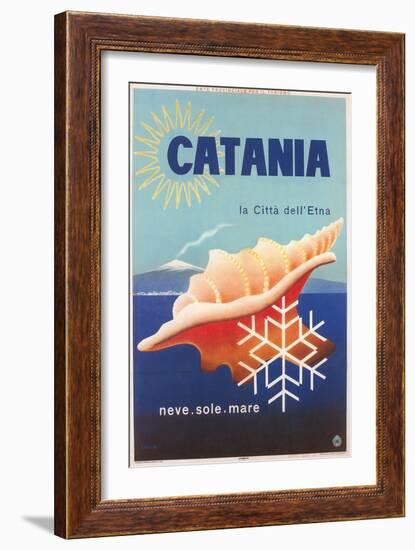 Travel Poster for Catania-null-Framed Art Print