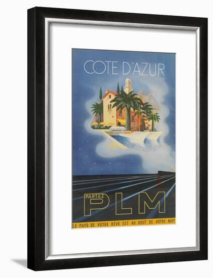 Travel Poster for Cote d'Azur-null-Framed Art Print