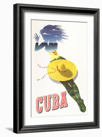 Travel Poster for Cuba-null-Framed Art Print