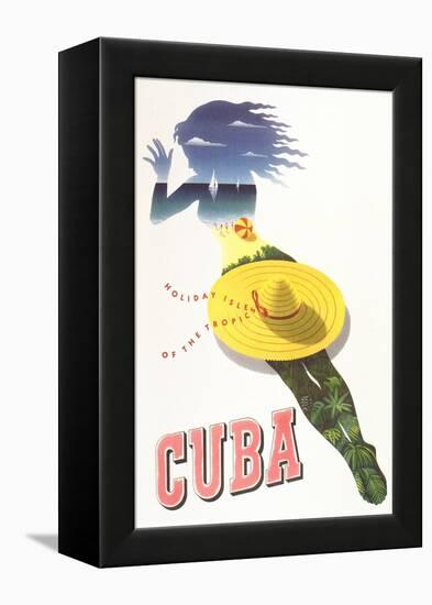 Travel Poster for Cuba-null-Framed Stretched Canvas