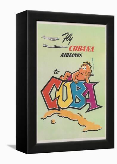 Travel Poster for Cuba-null-Framed Stretched Canvas