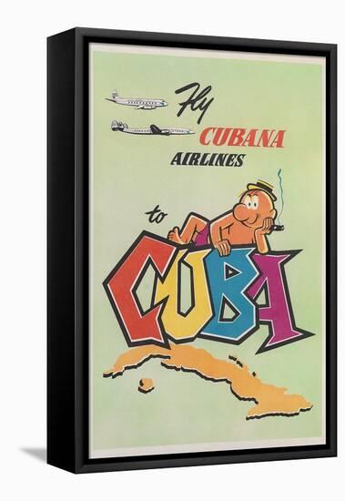 Travel Poster for Cuba-null-Framed Stretched Canvas