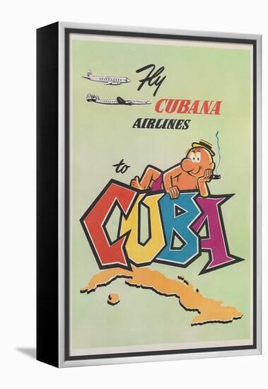 Travel Poster for Cuba-null-Framed Stretched Canvas