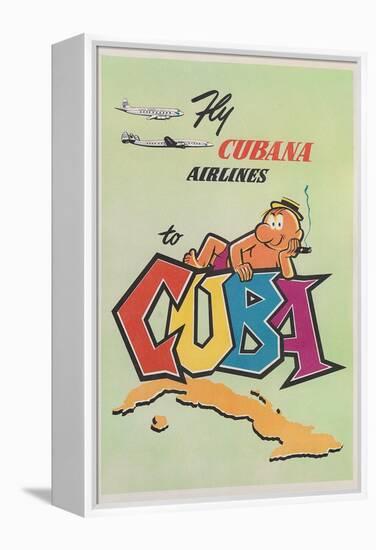 Travel Poster for Cuba-null-Framed Stretched Canvas