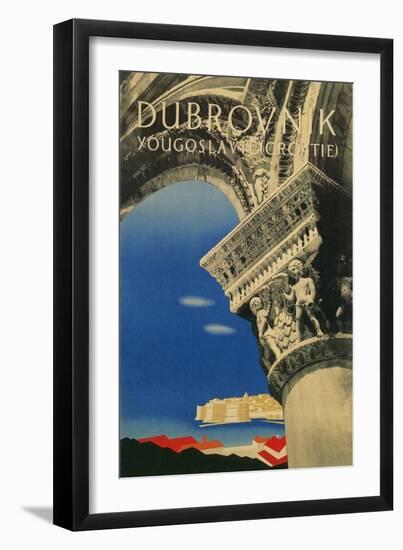 Travel Poster for Dubrovnik, Croatia-null-Framed Art Print