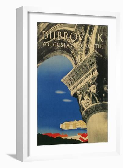 Travel Poster for Dubrovnik, Croatia-null-Framed Art Print