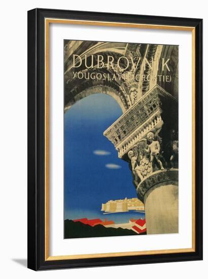 Travel Poster for Dubrovnik, Croatia-null-Framed Art Print