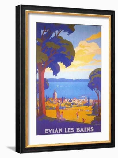 Travel Poster for Evian Les Bains-null-Framed Art Print