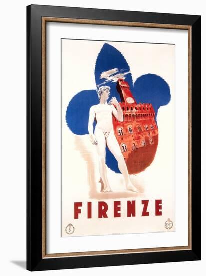 Travel Poster for Firenze-null-Framed Art Print