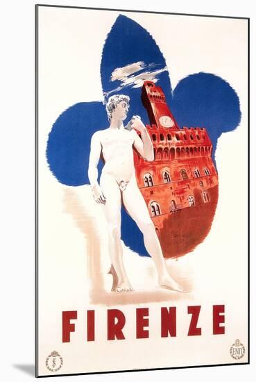 Travel Poster for Firenze-null-Mounted Art Print