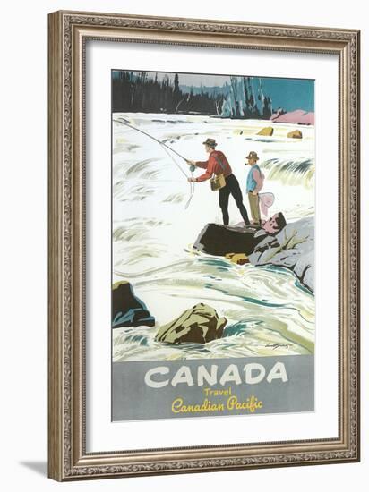 Travel Poster for Fishing in Canada-null-Framed Art Print