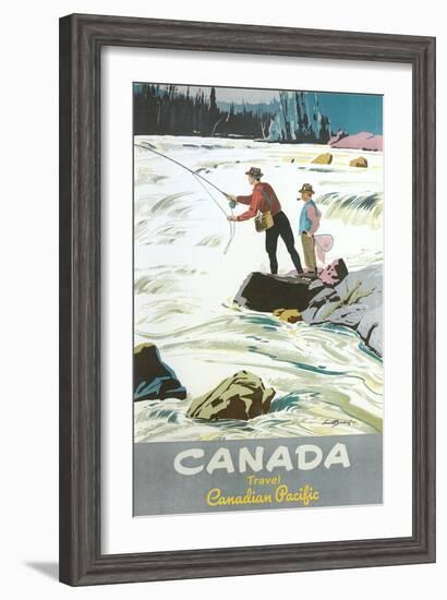 Travel Poster for Fishing in Canada-null-Framed Art Print