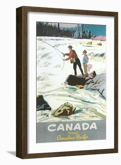 Travel Poster for Fishing in Canada-null-Framed Art Print